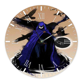 Raven DC Comics Custom Wall Clock Round Non-ticking Wooden