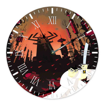 Samurai Jack Art Product Custom Wall Clock Round Non-ticking Wooden