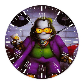 Simpsons Joker Custom Wall Clock Round Non-ticking Wooden