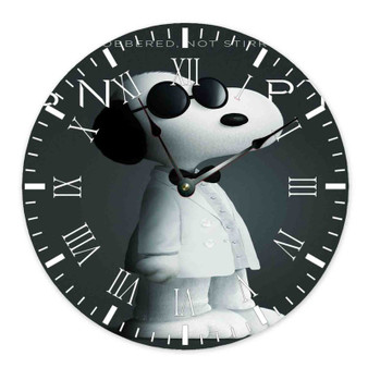 Snoopy Art Custom Wall Clock Round Non-ticking Wooden