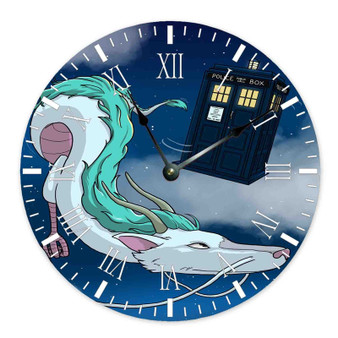 Spirited Away Doctor Who Police Box Custom Wall Clock Round Non-ticking Wooden