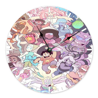 Steven Universe All Friends Custom Wall Clock Round Non-ticking Wooden