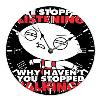 Stewie Family Guy Custom Wall Clock Round Non-ticking Wooden