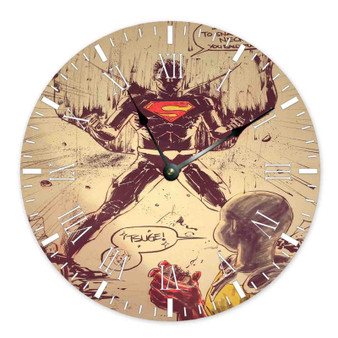 Superman vs Saitama Sensei One Punch Man Custom Wall Clock Round Non-ticking Wooden