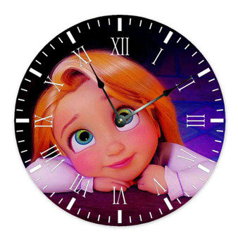 Tangled Rapunzel Child Custom Wall Clock Round Non-ticking Wooden