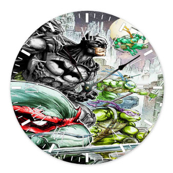 Teenage Mutant Ninja Turtles and Batman Custom Wall Clock Round Non-ticking Wooden