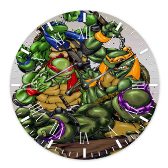 Teenage Mutant Ninja Turtles Arts Custom Wall Clock Round Non-ticking Wooden
