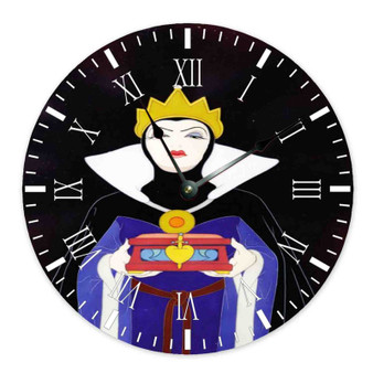 The Evil Queen of Snow White Custom Wall Clock Round Non-ticking Wooden