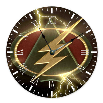The Flash and Arrow Logo Custom Wall Clock Round Non-ticking Wooden