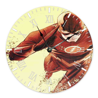 The Flash Art Custom Wall Clock Round Non-ticking Wooden