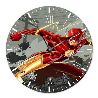 The Flash Super Fast Custom Wall Clock Round Non-ticking Wooden