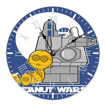 The Peanuts Snoopy Star Wars Custom Wall Clock Round Non-ticking Wooden