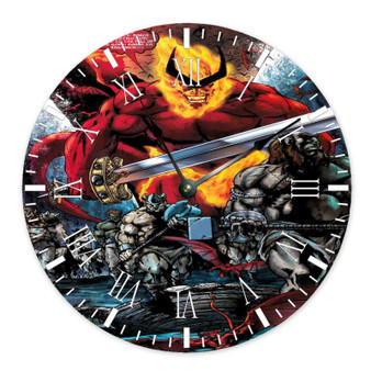 Thor Ragnarok Comic Custom Wall Clock Round Non-ticking Wooden