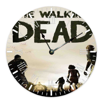 Walking Dead The Game Custom Wall Clock Round Non-ticking Wooden