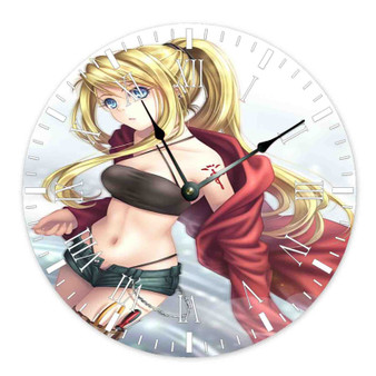 Winry Rockbell Fullmetal Alchemist Brotherhood Art Custom Wall Clock Round Non-ticking Wooden