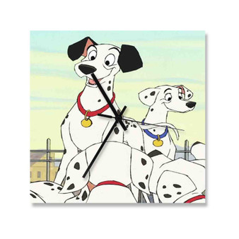 101 Dalmatians Disney Art Custom Wall Clock Square Wooden Silent Scaleless Black Pointers