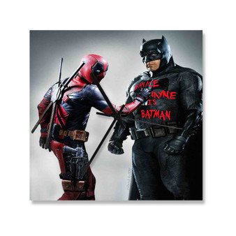 Batman and Deadpool Custom Wall Clock Square Wooden Silent Scaleless Black Pointers