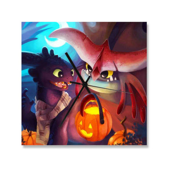 Candy Corn Tooth Toothless Custom Wall Clock Square Wooden Silent Scaleless Black Pointers