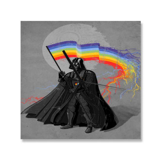 Darth Vader Gay Pride Custom Wall Clock Square Wooden Silent Scaleless Black Pointers
