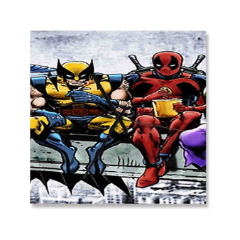 Deadpool and Wolverine Breakfast Custom Wall Clock Square Wooden Silent Scaleless Black Pointers