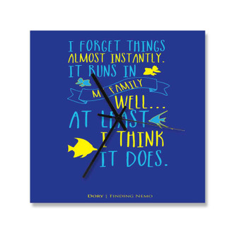 Disney Dory Quotes Custom Wall Clock Square Wooden Silent Scaleless Black Pointers