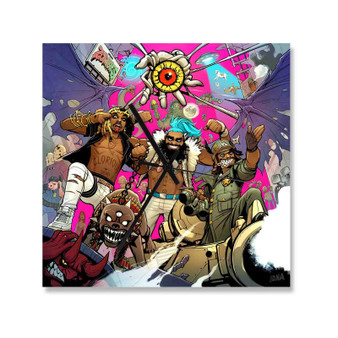 Flatbush Zombies Custom Wall Clock Square Wooden Silent Scaleless Black Pointers