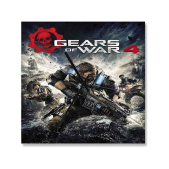 Gears of War Custom Wall Clock Square Wooden Silent Scaleless Black Pointers