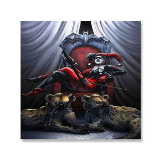 Harley Quinn Custom Wall Clock Square Wooden Silent Scaleless Black Pointers