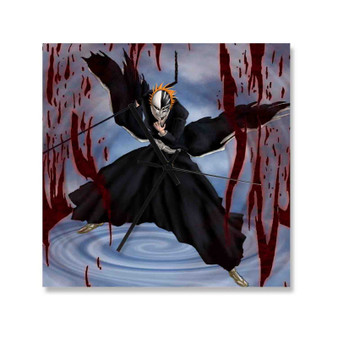 Ichigo Kurosaki Bleach Art Custom Wall Clock Square Wooden Silent Scaleless Black Pointers