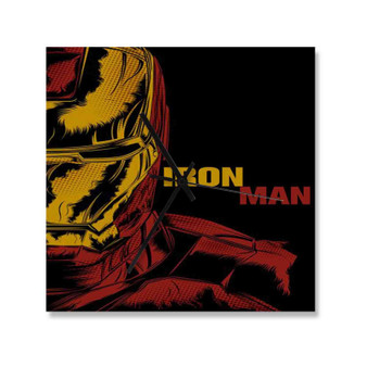 Iron Man Marvel Custom Wall Clock Square Wooden Silent Scaleless Black Pointers