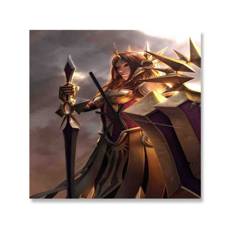 Leona League of Legends Custom Wall Clock Square Wooden Silent Scaleless Black Pointers
