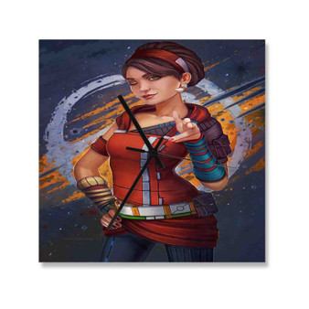 Sasha Tales from the Borderlands Custom Wall Clock Square Wooden Silent Scaleless Black Pointers