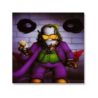 Simpsons Joker Custom Wall Clock Square Wooden Silent Scaleless Black Pointers