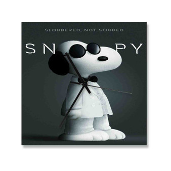 Snoopy Art Custom Wall Clock Square Wooden Silent Scaleless Black Pointers