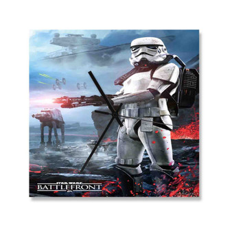 Star Wars Battlefront Arts Custom Wall Clock Square Wooden Silent Scaleless Black Pointers