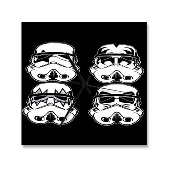 Stormtroopers Kiss Band Custom Wall Clock Square Wooden Silent Scaleless Black Pointers