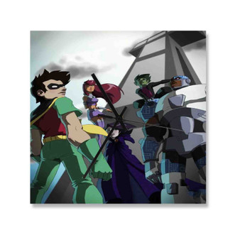 Teen Titans Go Custom Wall Clock Square Wooden Silent Scaleless Black Pointers