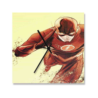 The Flash Art Custom Wall Clock Square Wooden Silent Scaleless Black Pointers