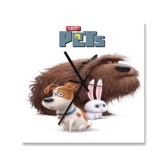 The Secret Life of Pets Movie Custom Wall Clock Square Wooden Silent Scaleless Black Pointers