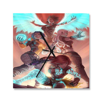 The Sirens of Borderlands Custom Wall Clock Square Wooden Silent Scaleless Black Pointers