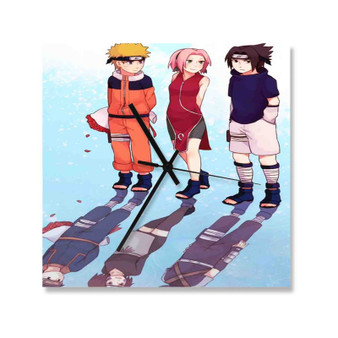 Uzumaki Naruto Sakura Haruno Kakashi Hatake Custom Wall Clock Square Wooden Silent Scaleless Black Pointers