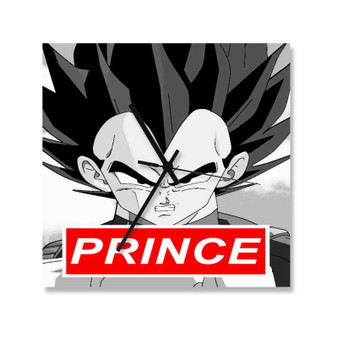 Vegeta Prince Super Saiyan Custom Wall Clock Square Wooden Silent Scaleless Black Pointers