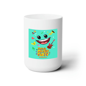 Face s Music Party White Ceramic Mug 15oz With BPA Free