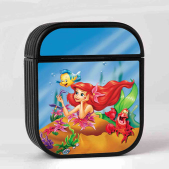 Ariel The Little Mermaid Disney Art Custom AirPods Case Cover Sublimation Hard Durable Plastic Glossy