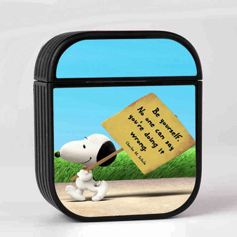 Snoopy The Peanuts Be Your Self Custom AirPods Case Cover Sublimation Hard Durable Plastic Glossy