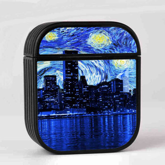 Starry Night New York City Custom AirPods Case Cover Sublimation Hard Durable Plastic Glossy