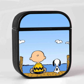 The Peanuts Snoopy and Charlie Brown Custom AirPods Case Cover Sublimation Hard Durable Plastic Glossy
