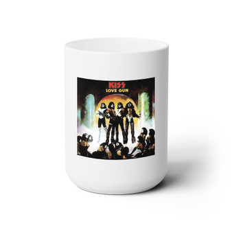 Kiss Love Gun 1977 White Ceramic Mug 15oz With BPA Free