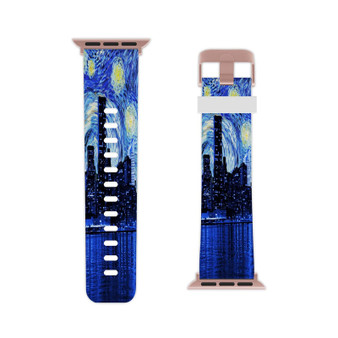 Starry Night New York City Custom Apple Watch Band Professional Grade Thermo Elastomer Replacement Straps