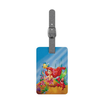 Ariel The Little Mermaid Disney Art Custom Polyester Saffiano Rectangle White Luggage Tag Card Insert